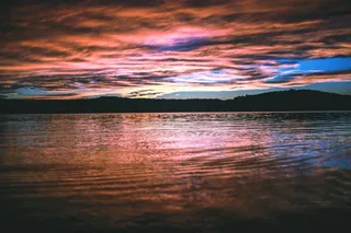 日落，地平线，反射，水，大海，海洋，日出