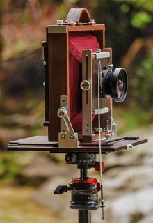 相机，照片，模拟，胶卷，木制相机