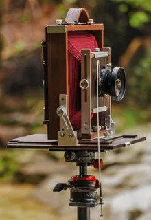 相机，照片，模拟，胶卷，木制相机