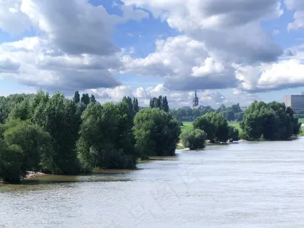 风景，杜塞尔多夫，莱茵河，下莱茵，河