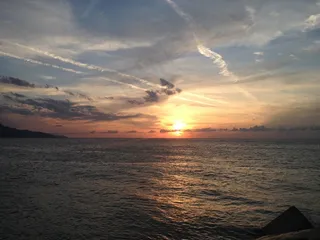 天空，云，海洋，日落，日出，太阳