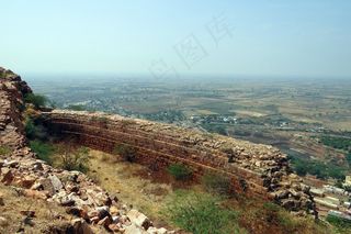 城墙，Nargund堡，卡纳塔克邦，印度，具有里程碑意义