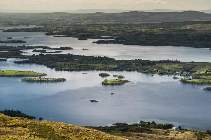 爱尔兰，Clonbur，湖泊，Irlande，引导，岛，绿色