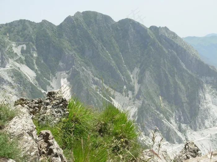 大理石，自然，白，卡拉拉，景观，采石场