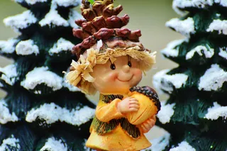 冬季，小鬼，可爱，甜，图，寒冬，装饰，圣诞节