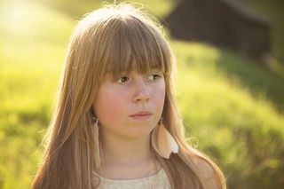 人，人的，女孩，金发，长长的头发，脸，视图