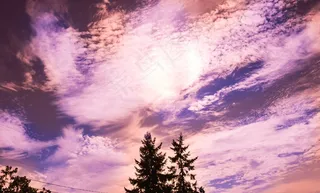 紫色，天空，日落，自然，夏天，太阳，明亮，颜色