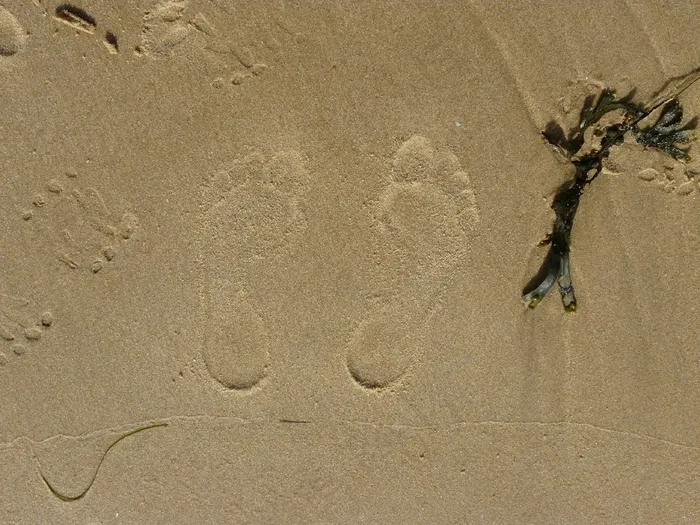海滩，沙滩，脚，沙滩