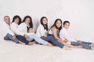 家庭照，幸福，父母，女儿，儿子