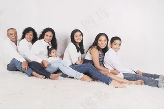 家庭照，幸福，父母，女儿，儿子