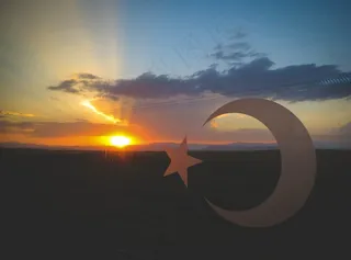 土耳其，日落，月亮，星星，旅行，旅游，风景