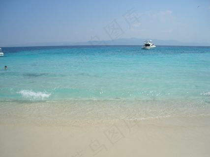 水晶，海，海滩，夏天，Antipaxoi，希腊