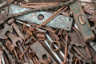 旧工具，不锈钢，钉子，螺钉