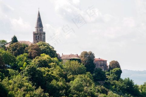 景观，钟楼，克罗地亚，伊斯特拉，小山，博尔戈