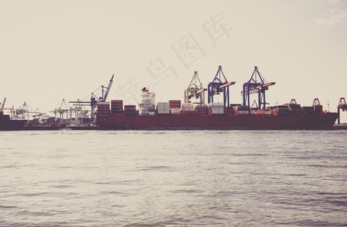 汉堡，港口，集装箱，装载，启，银行大楼