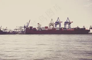 汉堡，港口，集装箱，装载，启，银行大楼