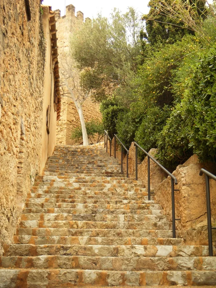 楼梯，建筑，架构，马略卡岛，西班牙，游览