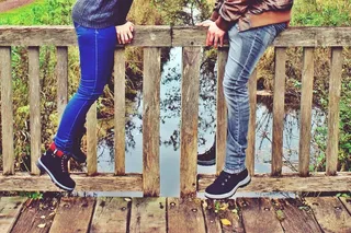 桥，栏杆，水，江，木桥，秋季