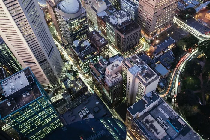 城市，城市，透视图，建筑物，意见，空中