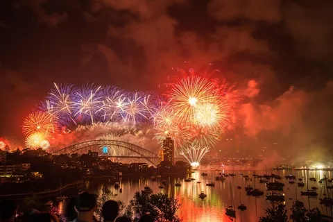 西尔维斯特,新年,2015年,澳大利亚悉尼,海港 西尔维斯特,新年,2015年,澳大利亚悉尼,海港