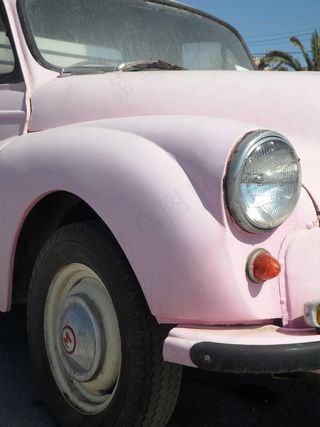 自动，旧，老朋友，莫里斯，粉红色