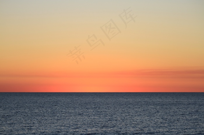 地平线，海洋，大海，天空，橙色，日落，日出，黎明