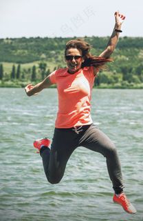 跳，运动，户外，耐克，随便，乐趣，活跃