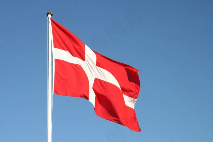 国旗，Dannebrog，丹麦，丹麦，天空