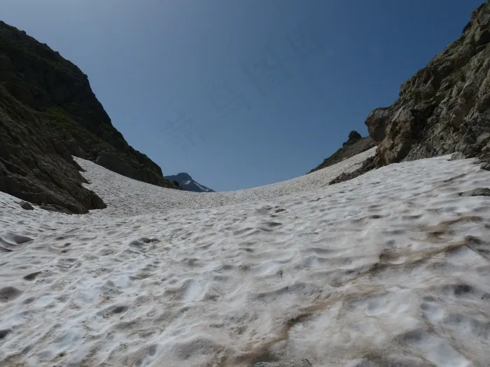 通过，雪原，雪，冷，夏天，跨，山