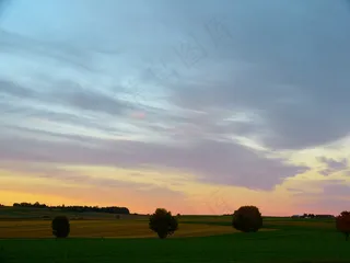 景观，Abendstimmung，日落，天空，傍晚的天空