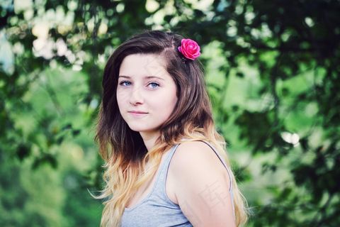 女孩，玫瑰，夏天，颜色