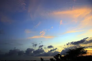 日落，天空，云团，户外，风景秀丽，宁静