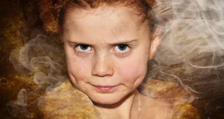 儿童，女孩，脸，雾，艺术