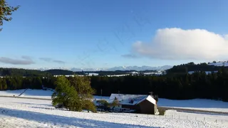 阿尔高，冬季爆炸，雪，山脉，全景