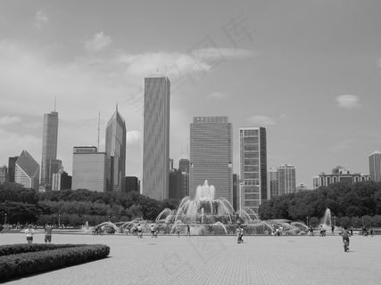 喷泉，城市，公园，架构，具有里程碑意义，夏天