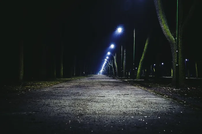 夜，街，路，路灯，城市，城市