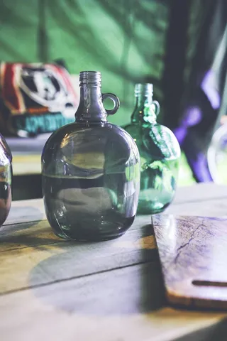 瓶，缸，装饰，装饰，玻璃，绿色，大