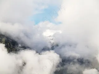 云，天空，山，高峰，首脑会议，空气，环境