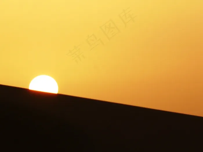 设置，沙漠，沙丘，日出，日落，宁静