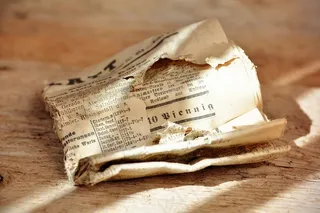 报纸，旧，折叠，字体，信息，弄皱