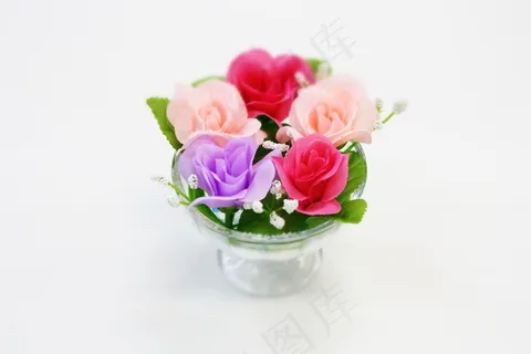 鲜花，人造花，红色，粉色，紫色，玫瑰