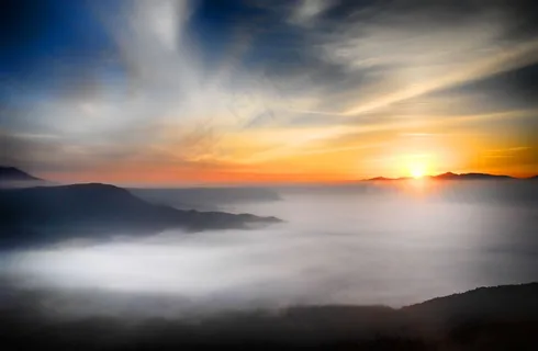 天空,霞光,山峦,模糊图片,海洋,夕阳在山与云 天空,霞光,山峦,模糊图片,海洋,夕阳在山与云
