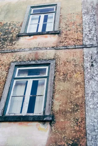 窗,建筑,护栏,门,窗户,木板的两个窗户