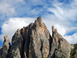 白云岩，山，顶部，景观，岩，意大利