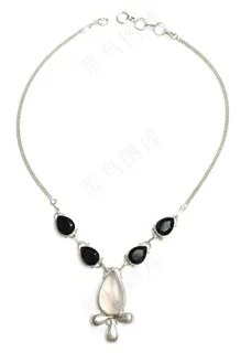 Ankh,玫瑰石英,项链,石头,纯银,银 Ankh,玫瑰石英,项链,石头,纯银,银
