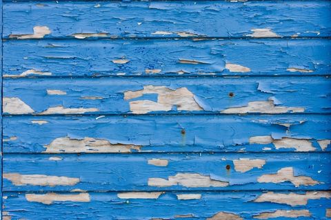 剥皮，剥落，油漆，蓝色，木材，纹理