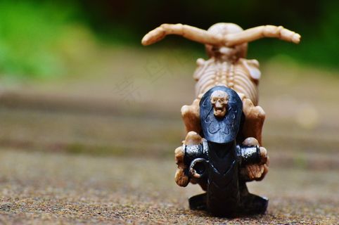 骑自行车的人，骨架，令人毛骨悚然，奇怪，装饰，吓人，骨