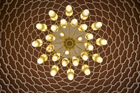 阿拉伯文，天花板，枝形吊灯，阿拉伯文