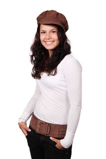 有吸引力，美丽，黑发，可爱，脸，时尚