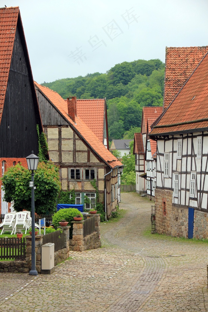 道路，城市，村庄，怀旧，房屋，建筑，桁架